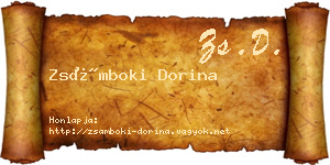 Zsámboki Dorina névjegykártya