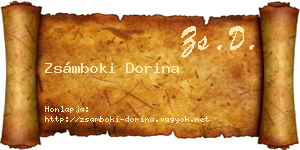 Zsámboki Dorina névjegykártya